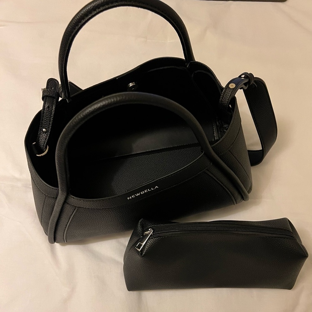 Newbella work bag black leather with pouch ⭐️